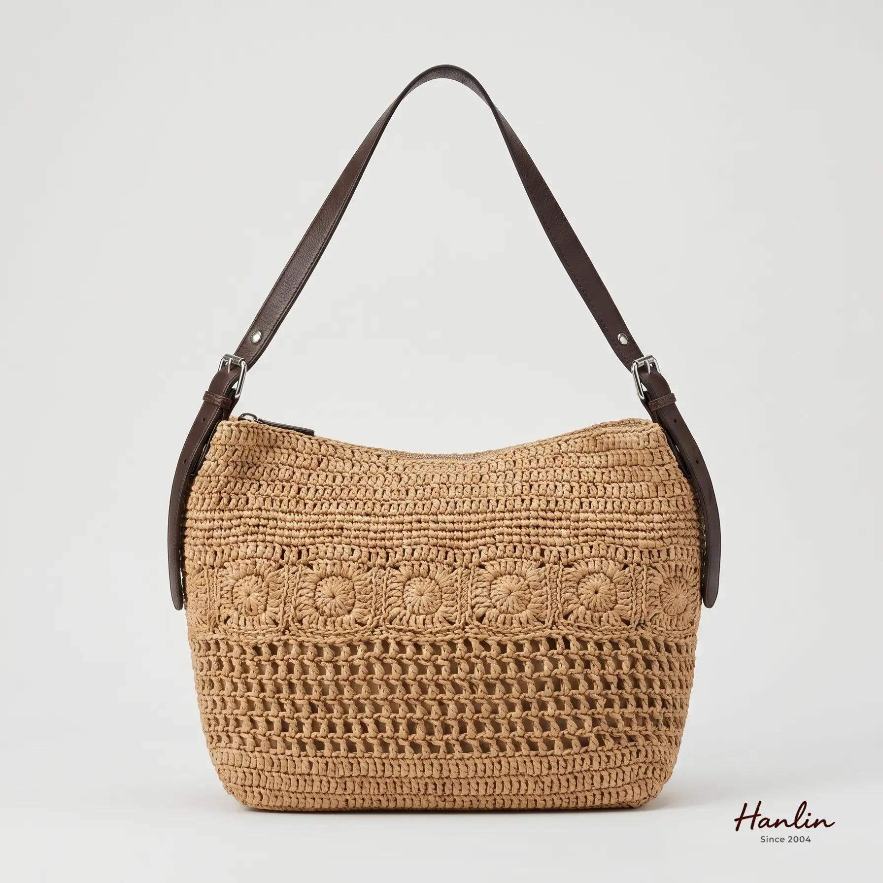 Woven Straw Shoulder Bag: Stylish & Sustainable