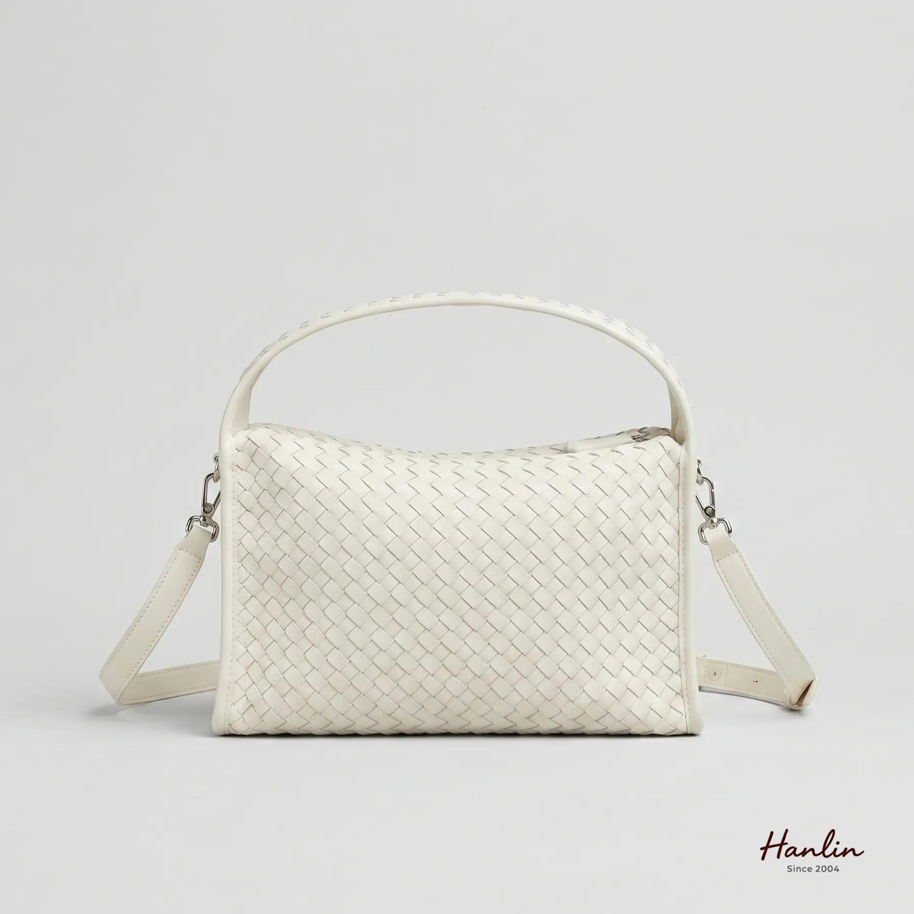Discover Timeless Elegance: White Woven Shoulder Bag
